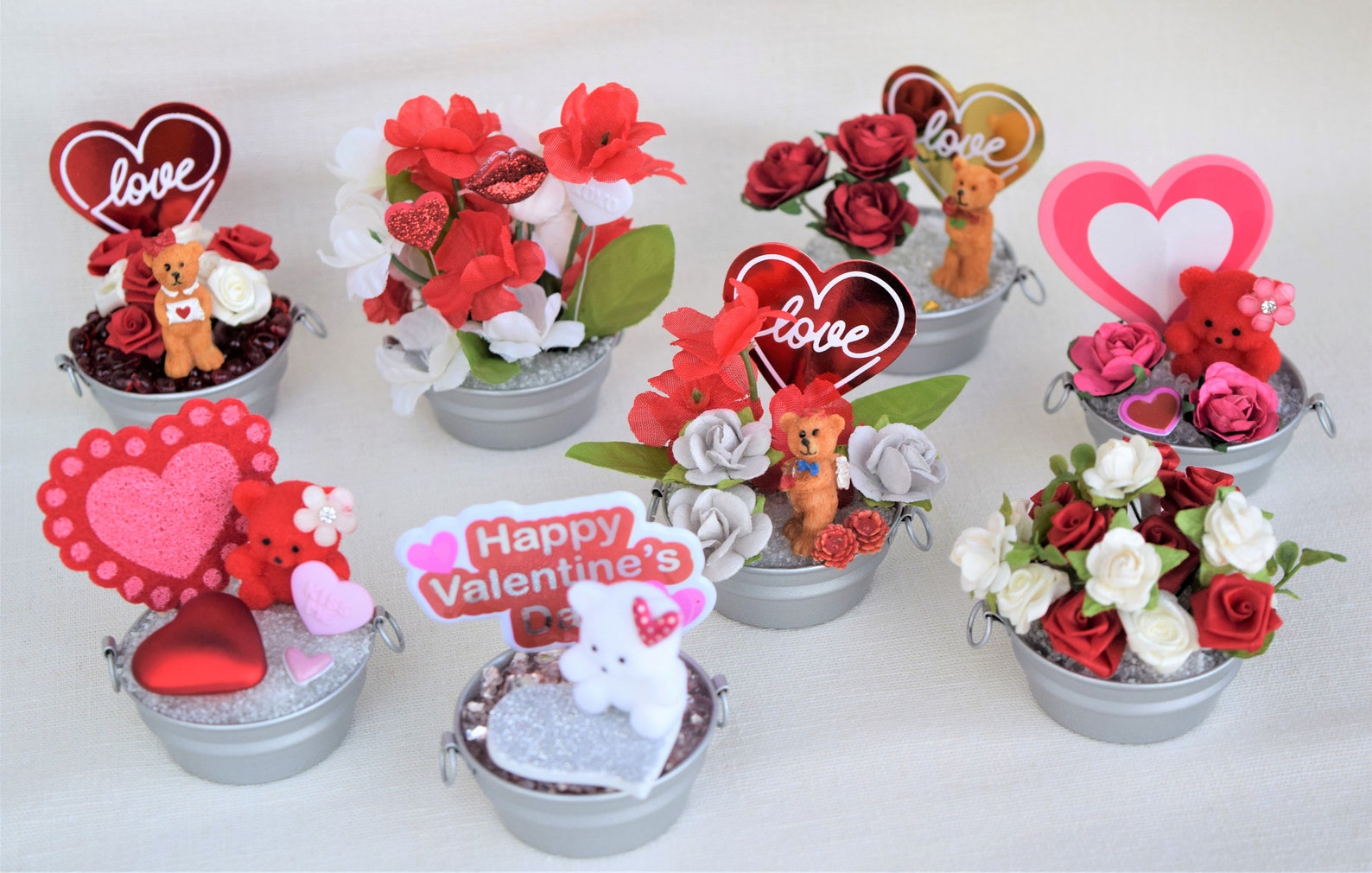 Miniature Valentine's Figurine Scenes and Miniature Floral Etsy