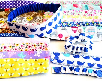 Headbands With or Without Buttons/Ear Savers/Medical Professionals/Scrunchies/Cloth Cuff Bracelets