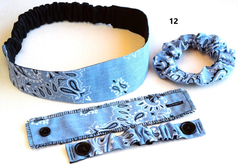 Headbands With or Without Buttons/Ear Savers/Medical Professionals/Scrunchies/Cloth Cuff Bracelets 12