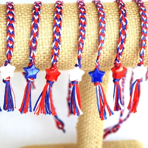 4th of July Patriotic Star Handwoven Bracelets And Anklets
