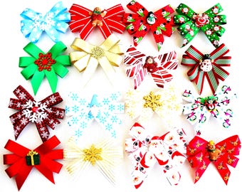 Handmade Christmas Hair Bows Decorative With French Barrettes