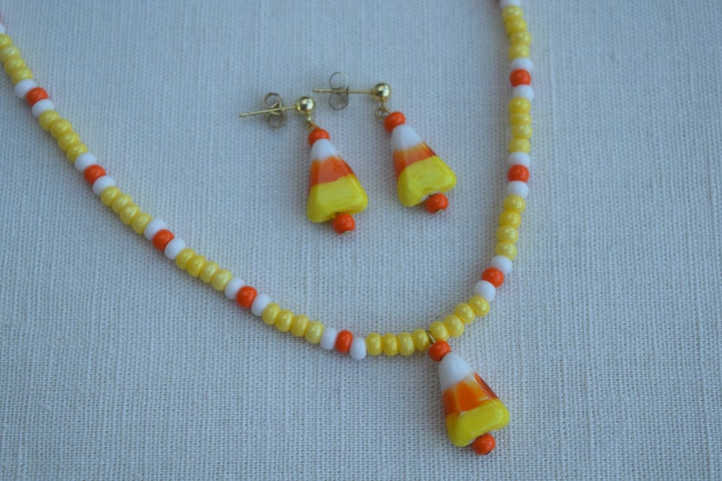 Halloween Candy Corn Jewelry Necklaces and Earrings Sets or Etsy