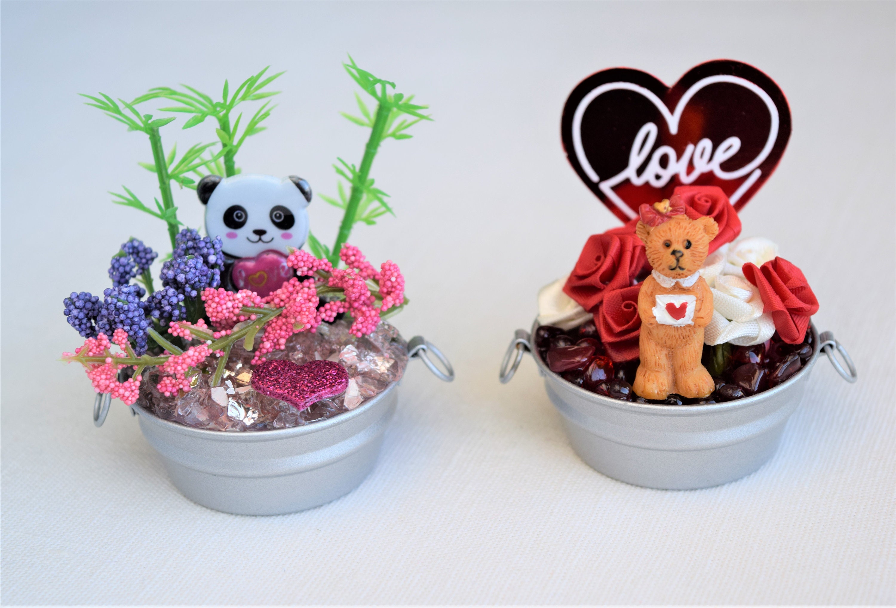 Miniature Valentine's Figurine Scenes and Miniature Floral Etsy