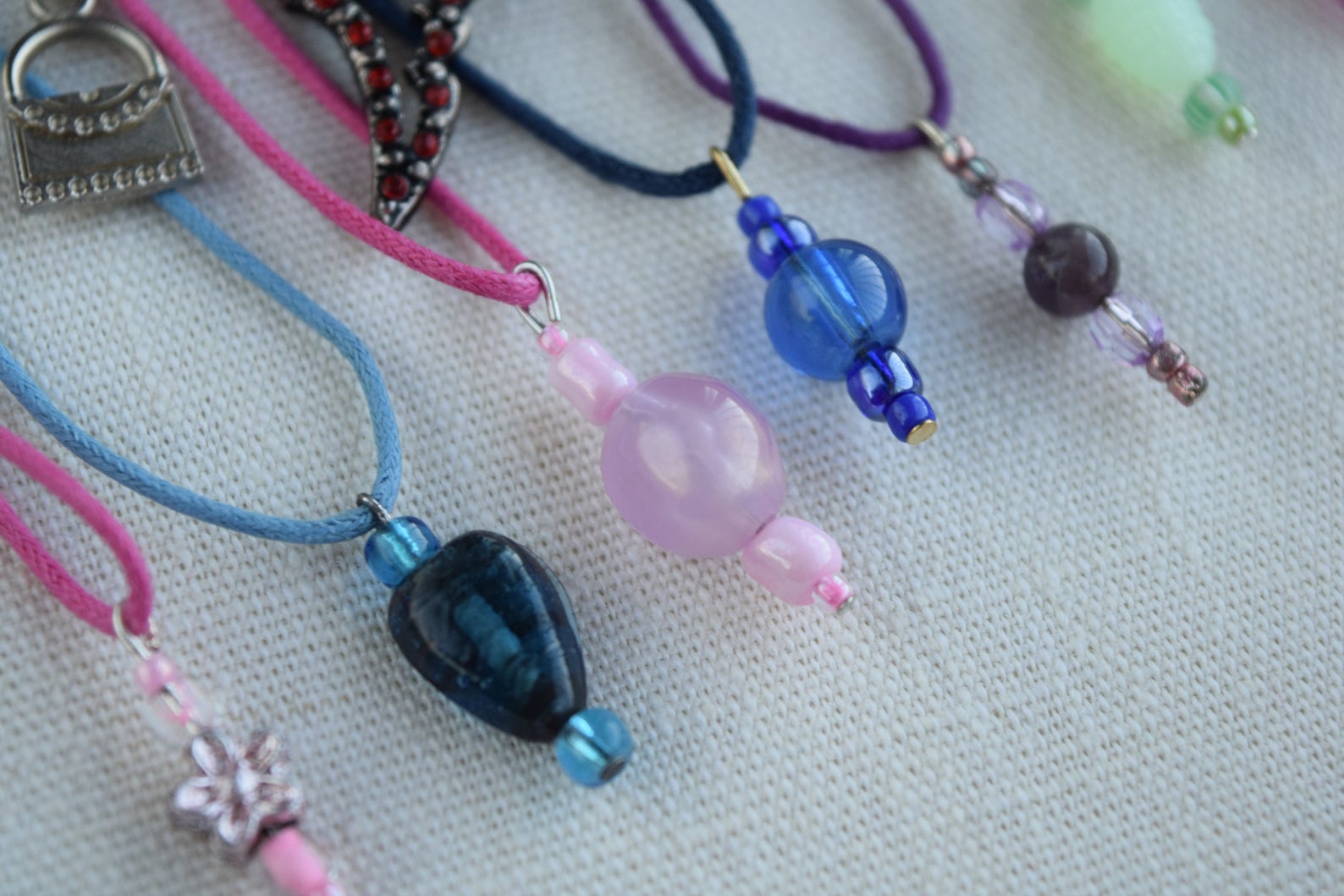 Unique Cord Necklaces With Handmade Beaded Pendants Etsy