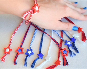 Handwoven 4th of July Patriotic Bracelets