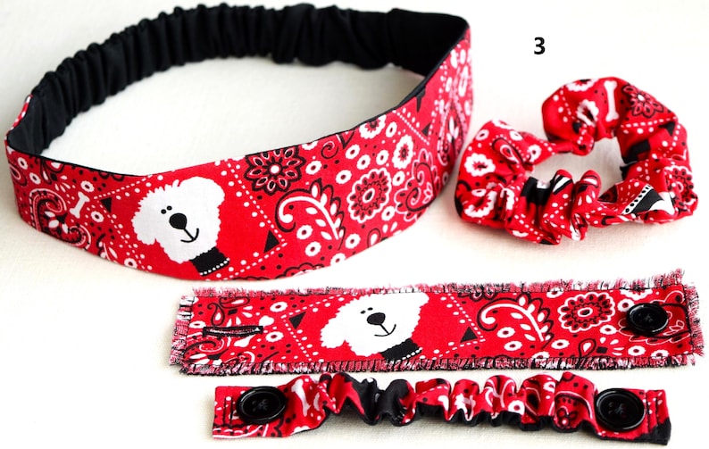 Headbands With or Without Buttons/Ear Savers/Medical Professionals/Scrunchies/Cloth Cuff Bracelets 3