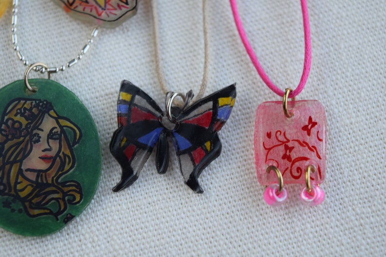 Unique and Handmade Plastic Shrink Art Necklaces image 4