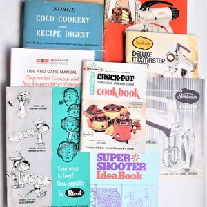 Vintage Collectible 1950&#39;s-1970&#39;s  Recipe Book, Manual, Instruction Booklet For Vintage Kitchen Appliances