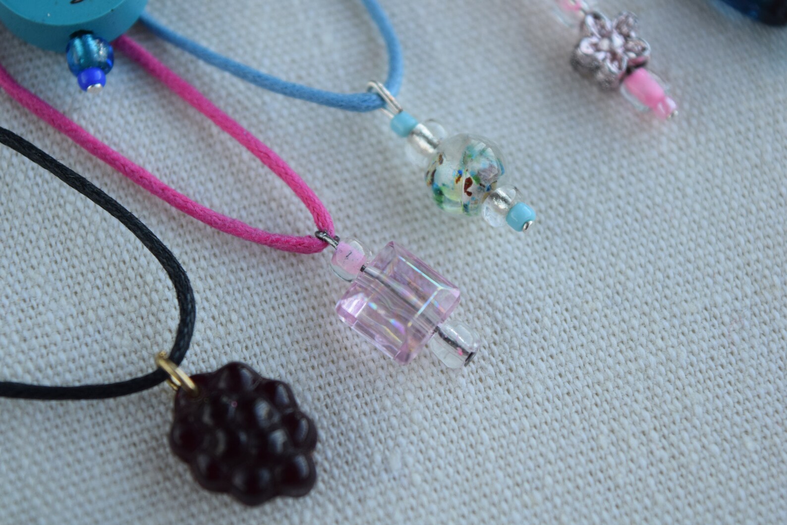 Unique Cord Necklaces With Handmade Beaded Pendants Etsy