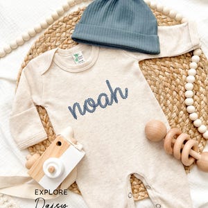 Embroidered Custom Baby Boy Coming Home Outfit, Personalized Baby Romper, Personalized Baby Boy Coming Home Romper, Custom Baby Shower Gift,