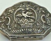 Rare antique 19th Century Ottoman solid silver snuff box.Hand hammered