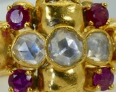 MUSEUM antique 18th Century Georgian Memento Mori Skulls solid 18k Gold large mens ring