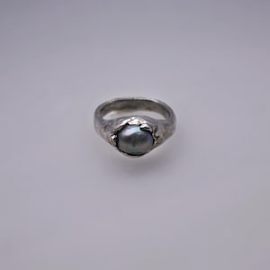 Organic Recycled Fine Silver Ring .999 Size 7.5