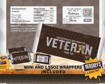 Incarto per barretta di cioccolato dedicata ai veterani: un omaggio ai militari (download digitale)