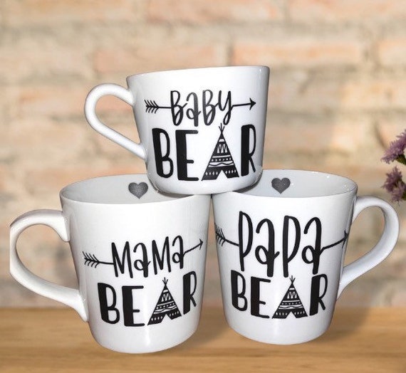 Mama Bear Coffee Mug Little and Baby Bear Mug Set Bear Family
