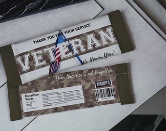 Military, Active duty, Veteran Digital Candy Bar Wrapper Pre-Designed PNG formatted digital download, 4th of July, Veteran's Day, Memorial