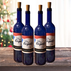 Coquito Wine Bottle Label: Custom Holiday Design (Digital Download)