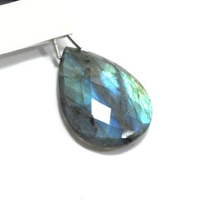Labradorite Natural AAA Quality Semi Precious Gemstone Bead 10X40mm & 13Ct Pear Teardrop Diy Women Jewelry Making Earrings Necklace Pendants