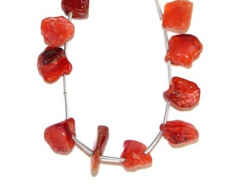 Carnelian Rough Beads - Natural Gemstone - 65, 72, 76, 85, 89, 100, 104, 109 Carats- Various Sizes