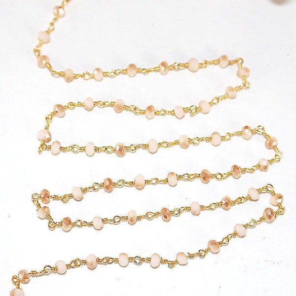 Mexican Fire Opal Mystic 3mm Beaded Handmade Rosary Chain 24K gold plated over silver Women Jewelry Making Necklace Bracelet Wholesale Price