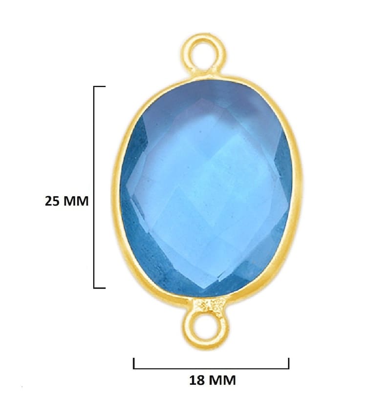 Pink Chalcedony Oval 24K Gold Plated Over 925 Sterling Silver Natural Gemstone Bezel Charms Links Connector Pendant Bail DIY Jewelry
