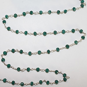 Emerald Jade Natural Faceted Rondelle Beads 3mm Silver Plated Handmade Rosary Chain Women Jewelry Making Necklace Anklet Earrings Bracelet