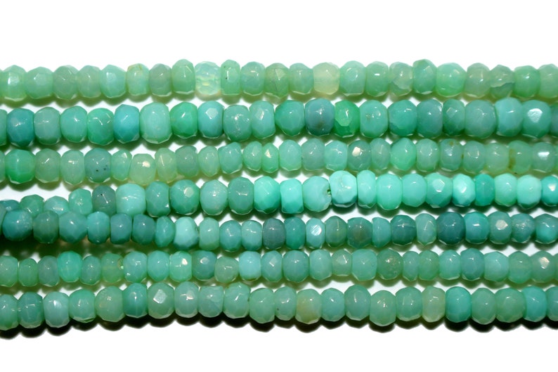 Chrysoprase Rondelle Natural Semi Precious Birthstone DIY Jewelry Making Supply Necklace Metaphysical Gemstone