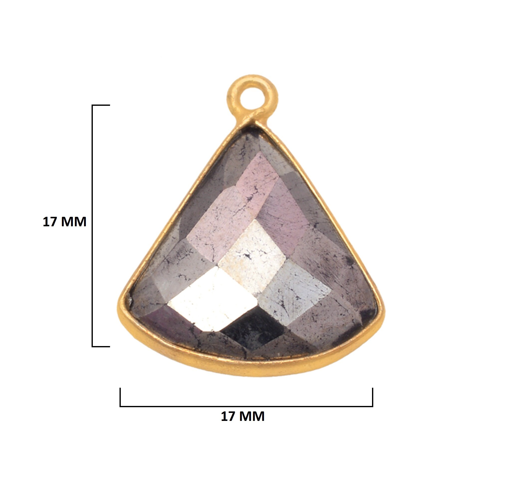 Pyrite Stone Necklace for Jewelry Making - 17mm Bell Bezel