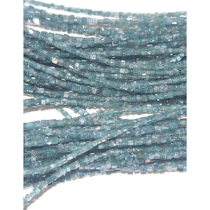 Blue Diamond Faceted Cube 4 Inch Bead Strand & 2 Carats Natural Precious Gemstone Perfect For DIY Jewelry Making Necklace, Earrings Rings