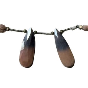 Bio Black Pink Moonstone Coated Pear Faceted Natural AAA Quality Semi Precious Gemstone Bead 9X25mm 18Carat Diy Women Jewelry Making Earring