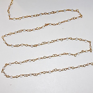 Klarer Quarz 2 mm Perlen Handmade Rosenkranz Kette 24K vergoldet über Silber Frauen Schmuck machen Halskette Anklet Armband Großhandelspreis