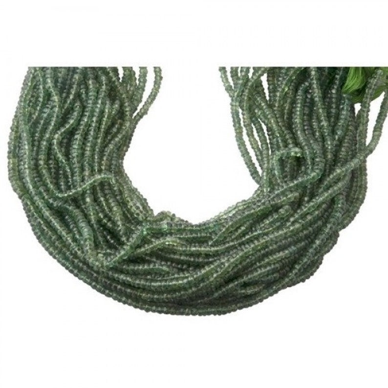 Green Apatite Gemstone Green Apatite Stone Apatite Rondelle Green Apatite Green Apatite Beads Green Apatite Faceted Rondelle 3 4MM