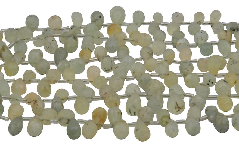 Prehnite Drops 6X9MM Prehnite Birthstone Semi Precious Beads 9X14MM- Prehnite Beads Gemstone Prehnite Gemstone Prehnite Teardrop