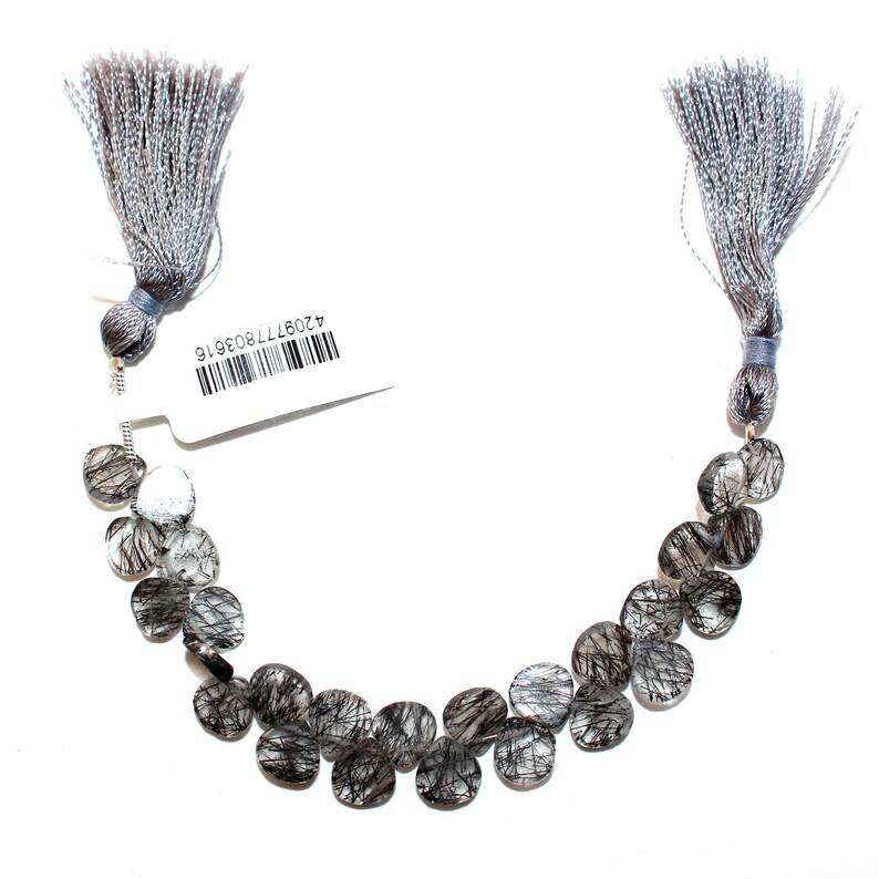 TOURMALATED QUARTZ Heart Natural Bead Strand AAA Quality Semi Precious Gemstone 4 inches Diy Jewelry Making Necklace Earrings Birthstone
