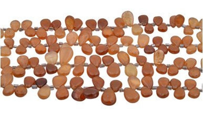 Hessonite Garnet Stone Hessonite Garnet Smooth Pear 5X7 8X14 mm 119 Carats Hessonite Pear Hessonite Garnet Beads Hessonite Garnet