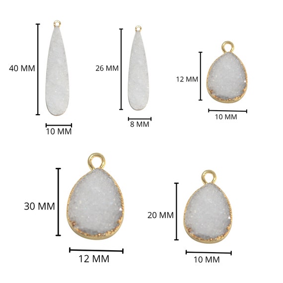 White Druzy Necklace Gold-plated Sterling Silver White Druzy Necklace Gold-plated Sterling Silver