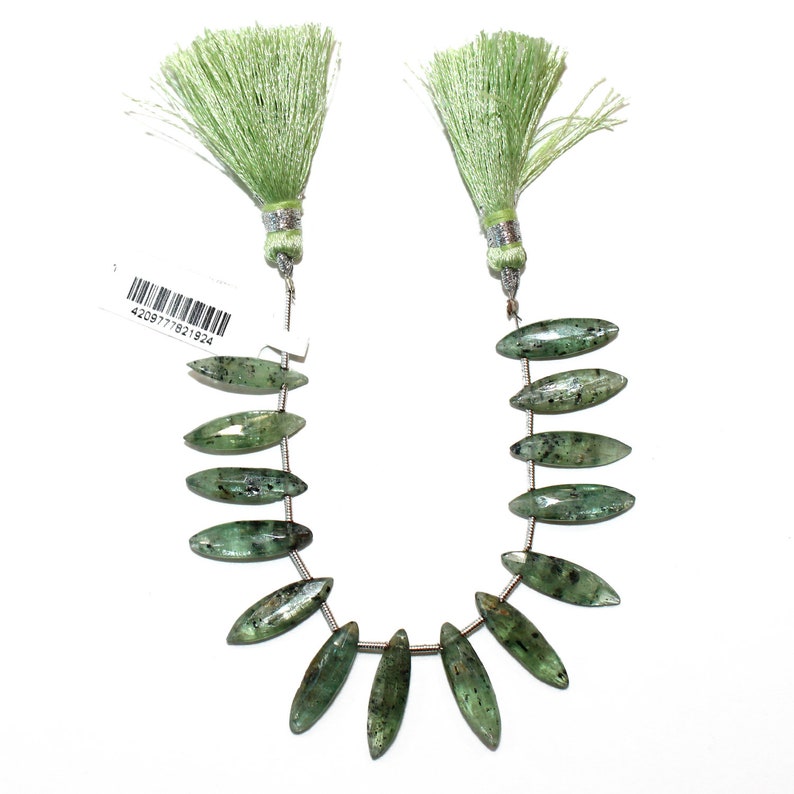 GREEN KYANITE Marquise Natural Bead Strand AAA Quality Semi Precious Gemstone 4 inches Diy Jewelry Making Necklace Earrings Birthstone Craft