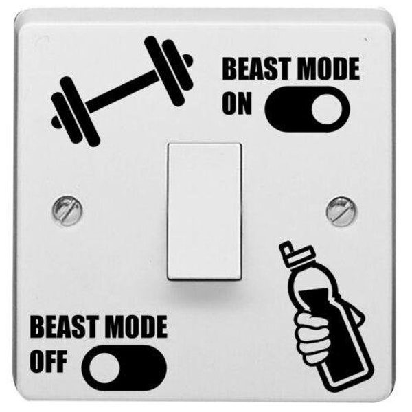 Beast Mode Light Switch Sticker Decal Vinyl New Weight Lifters Trainers Gym New