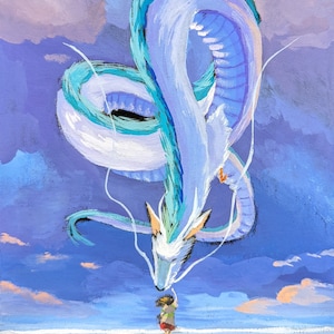 Spirited Away Haku and Chihiro (PRINT ONLY)
