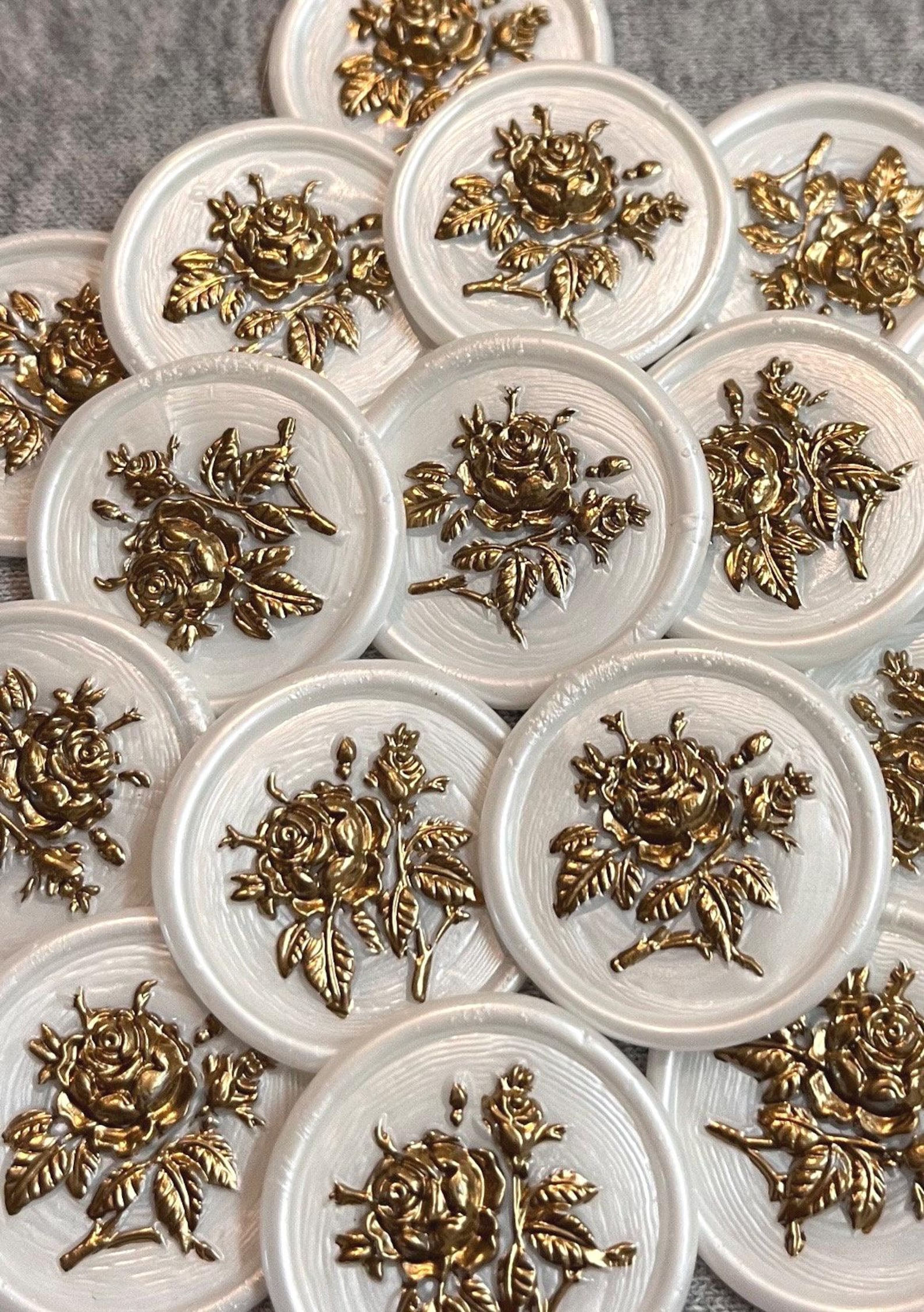 Rose Wax Seal, Rose Wedding Invitations, Gold Rose Seal, Rose Stamps ...