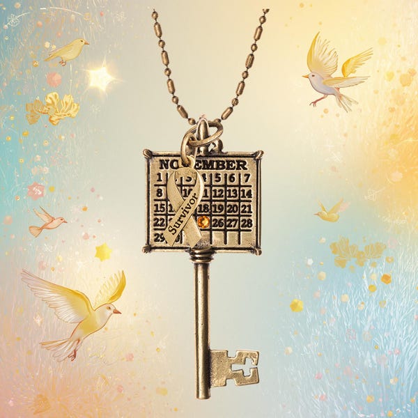 Gepersonaliseerde sleutelketting overlevingskalender: cadeau kankerverjaardag