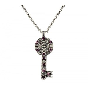 Pisces Womens Pendant Necklaces Key Zodiac Sign Necklace - February March Birthday Gifts Horoscope Sign Jewelry Birth Sign Necklace