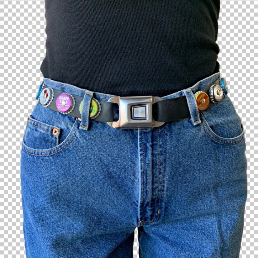 Bottle Cap Belt Seatbelt Buckle Customizable Bottle Cap Belts – Janky Clothes main image 4