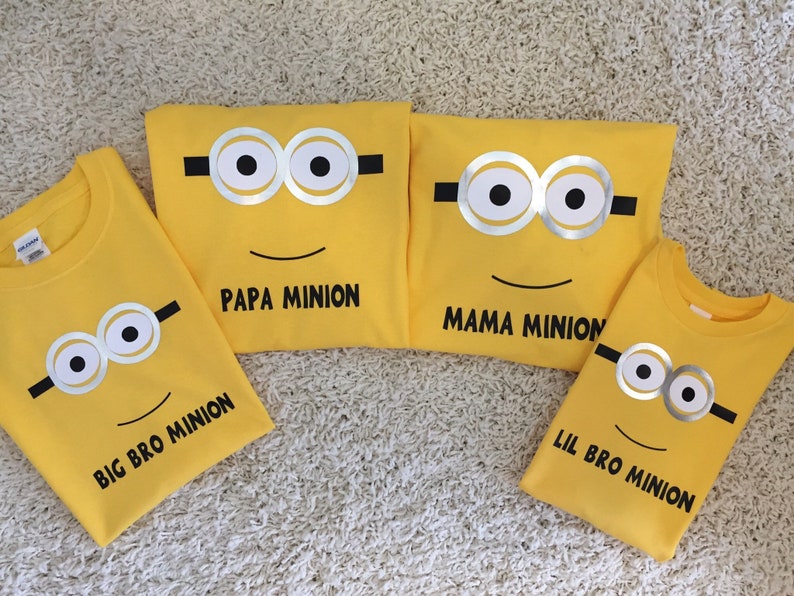 4 Minion Personalized Shirts. . Minion Birthday Party Shirt . | Etsy