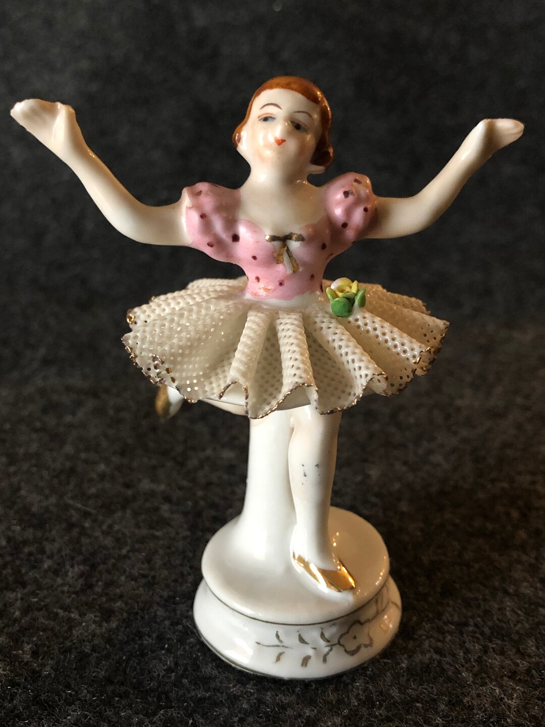 Occupied Japan Ballerina Figurine With Lacy Skirt Etsy