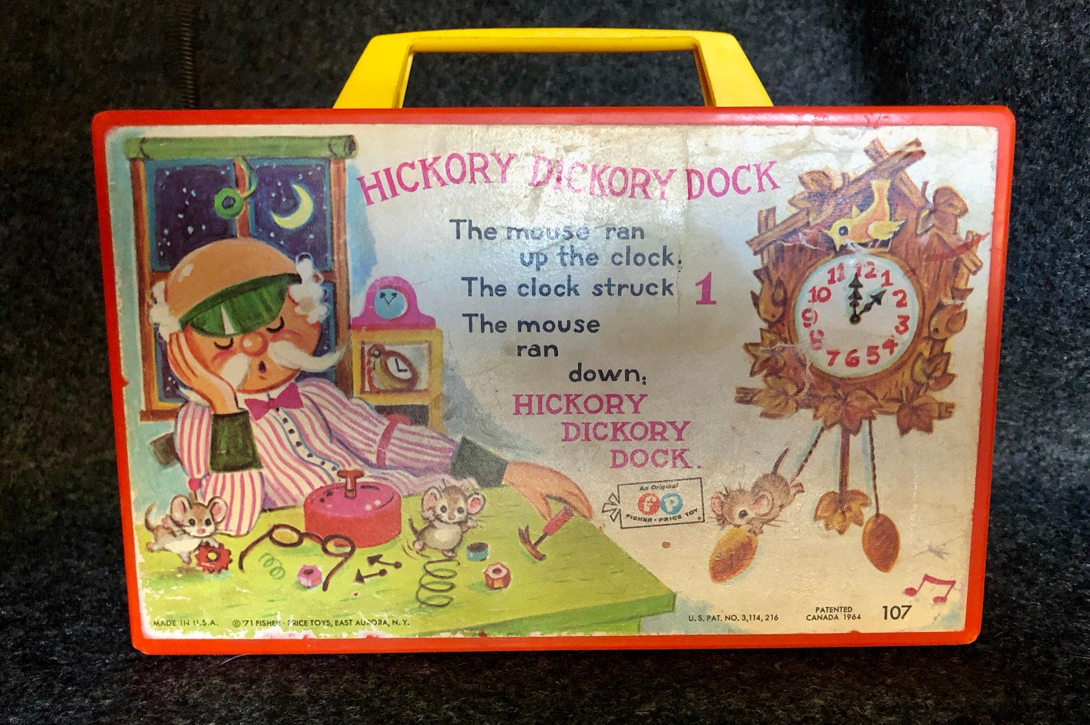 Fisher Price Toy Clock Radio Hickory Dickory Dock 1971 Etsy
