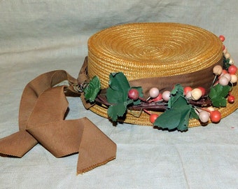 1930's Ladies Boater Hat