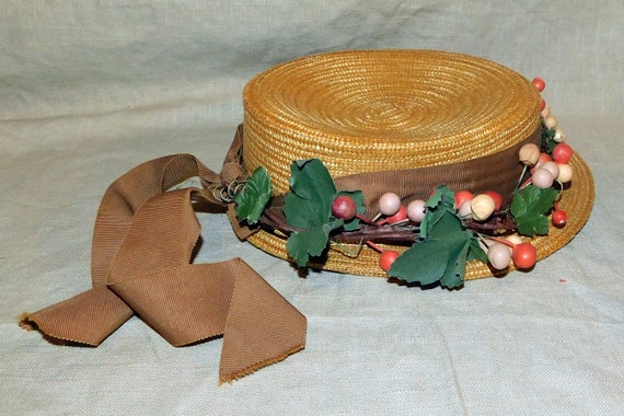 1930's Ladies Boater Hat