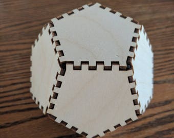 DIY Dodekaeder Würfel Modell Kit - Laser cut Platonic Solid Solids Metatrons WürfelForm Puzzle