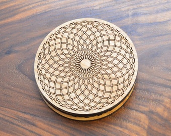 Tube Torus 3.5" or 4" Drink Coasters - Sacred Geometry Home Decor by LaserTrees - LT40039